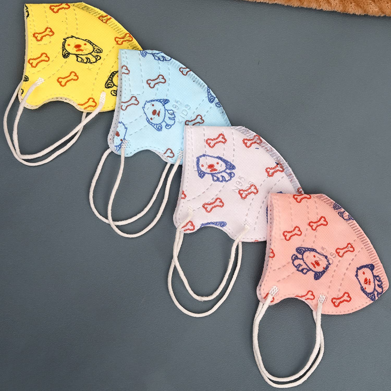 Kids N95 Face Mask Washable Reusable - 4-Layer Protection for Children Ages 3-14 - Pack of 4 Multicolor - Perfect for School, Travel & Outdoor Activities