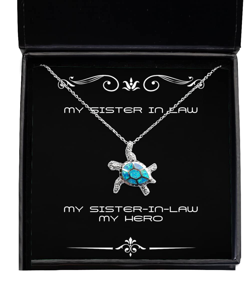 Best Sister-in-Law Gifts - Elegant Opal Turtle Necklace for Birthday, Christmas & Special Occasions | Thoughtful Jewelry Gift for Heroic Sisters | Perfect for Everyday Wear, Date Nights & Family Gatherings