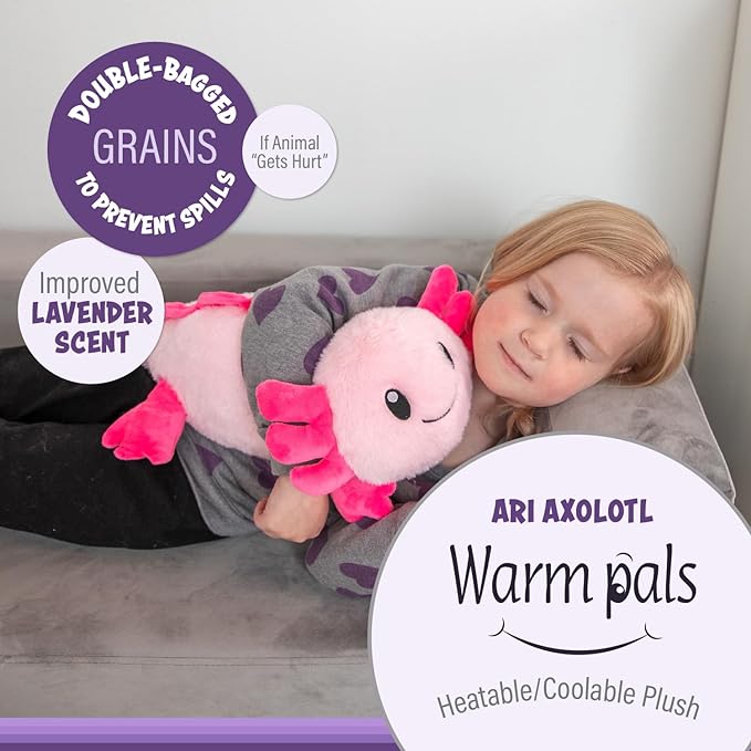 PREORDER: Axolotl Warm Pal - Soft Plush Heating Pad for Stress Relief & Comfort | Perfect for Home, Office & Travel Use