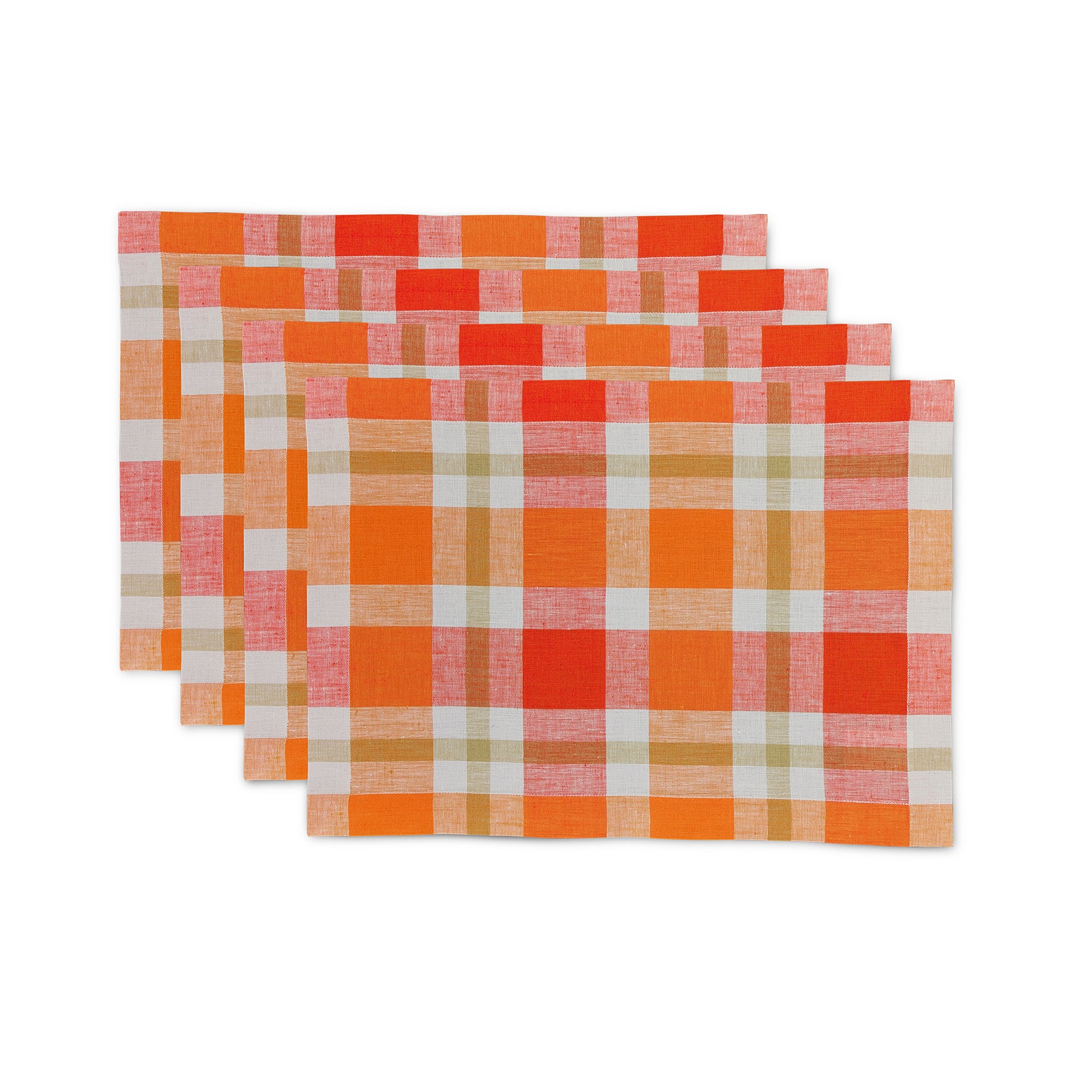 Fall Buffalo Check Placemats Set of 4 - Rustic Farmhouse Table Decor for Thanksgiving, Christmas & Seasonal Dining - Waterproof & Washable Cotton Fabric