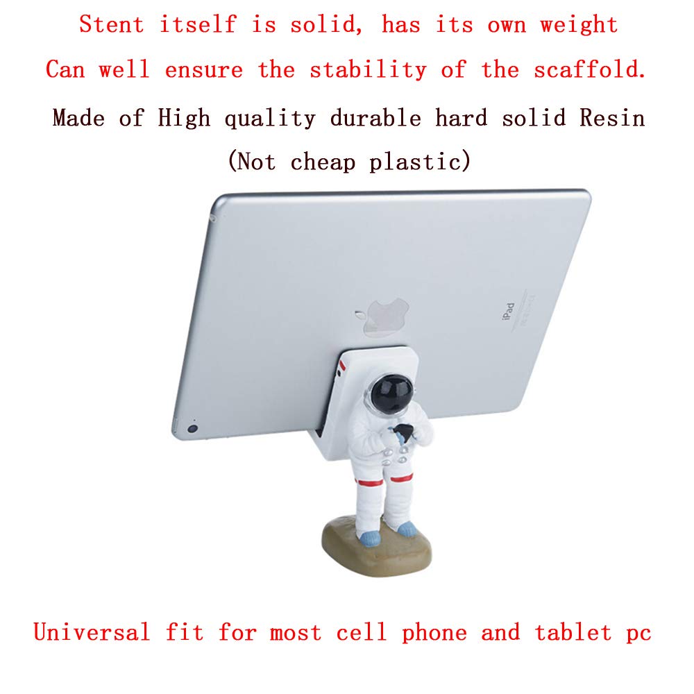 Upgraded Astronaut Style Cute Funny Phone Stand - Universal Resin Holder for iPhone, Android, Tablets & Desks | Perfect for Office, Home & Travel Use