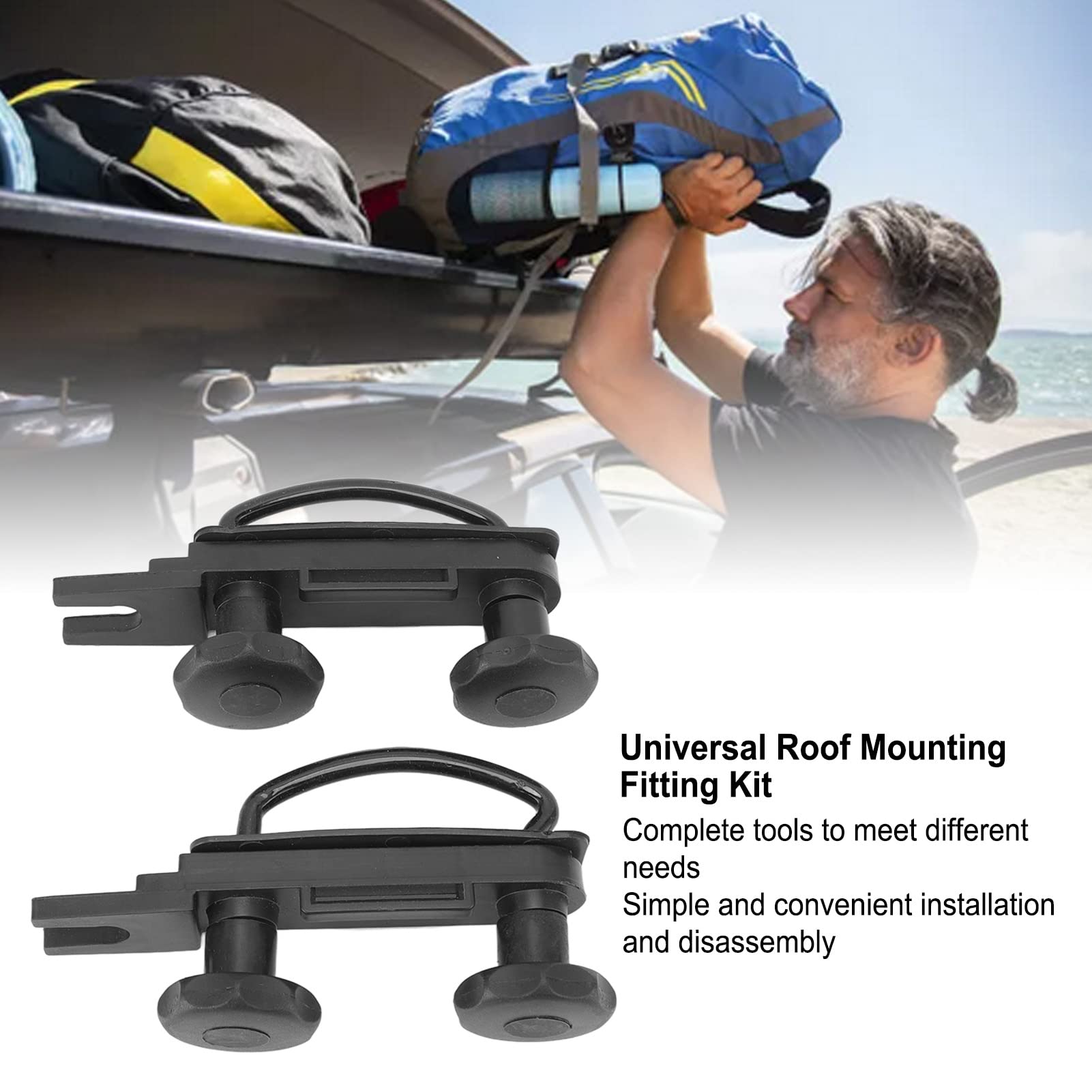 Universal Roof Box U-Bolt Clamps Kit - Durable Cargo Rack Accessories for Travel & Camping