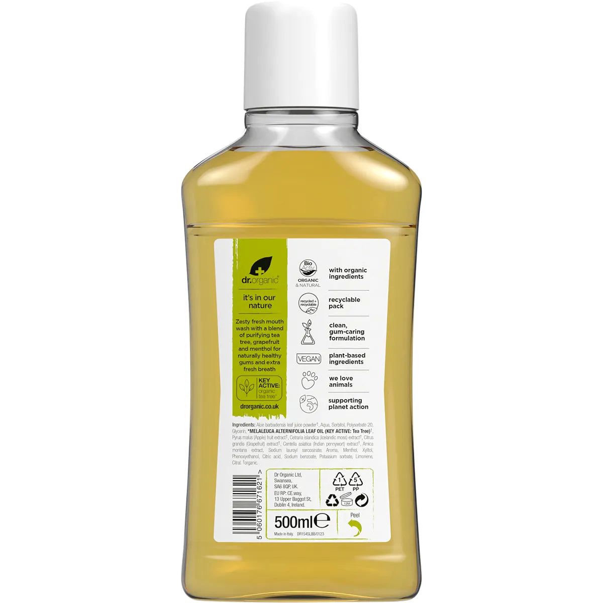 Dr Organic Tea Tree Mouthwash - Natural & Alcohol-Free for Fresh Breath & Healthy Gums - Perfect for Daily Oral Care & Travel Use