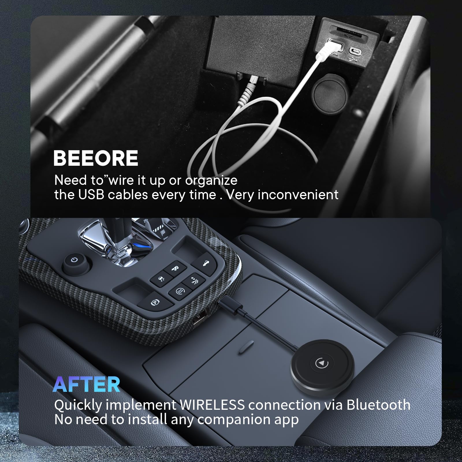 2023 Upgraded Wireless CarPlay Adapter - Plug & Play Dongle Converts Wired to Wireless for iPhone iOS 10+ | Fast Connection & Easy Setup | Compatible with 2016+ Cars | Perfect for Commuting, Road Trips & Hands-Free Driving
