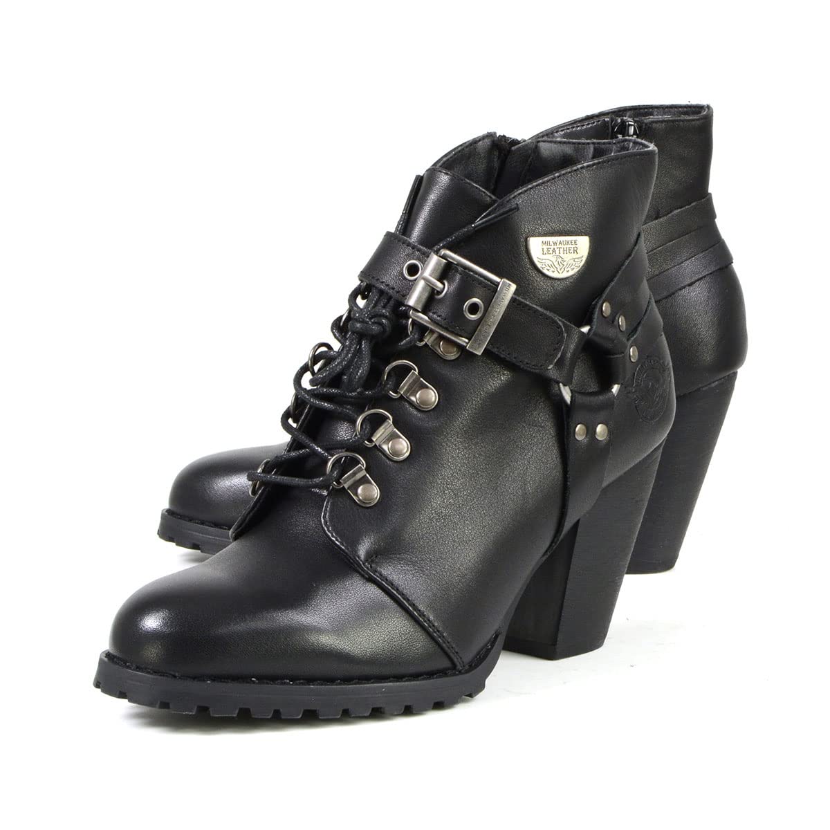 Milwaukee Leather Women's Premium Leather Motorcycle Boots - Classic Biker Style for Casual Riding & Fashion | Durable & Comfortable for Daily Wear & Motorcycle Adventures