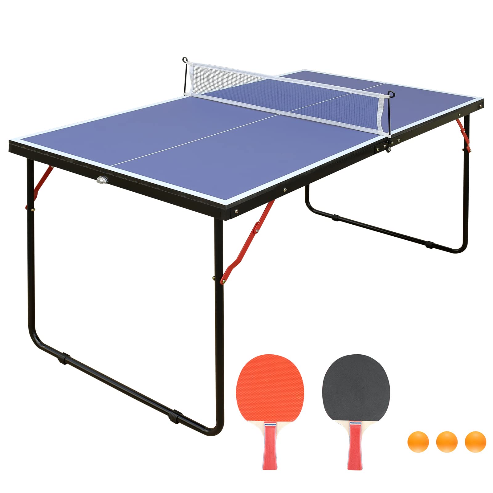 Foldable & Portable Ping Pong Table Set for Indoor & Outdoor Games - Professional Table Tennis Equipment for Home, Office, Backyard, and Gym Use