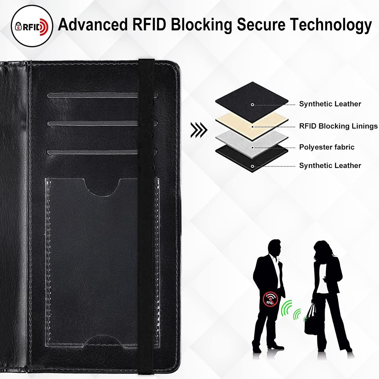 Premium Leather Christian Bible Psalm 46-5 Checkbook Cover with RFID Blocking - Stylish Checkbook Wallet Holder for Men & Women - Perfect for Church, Bible Study & Everyday Use