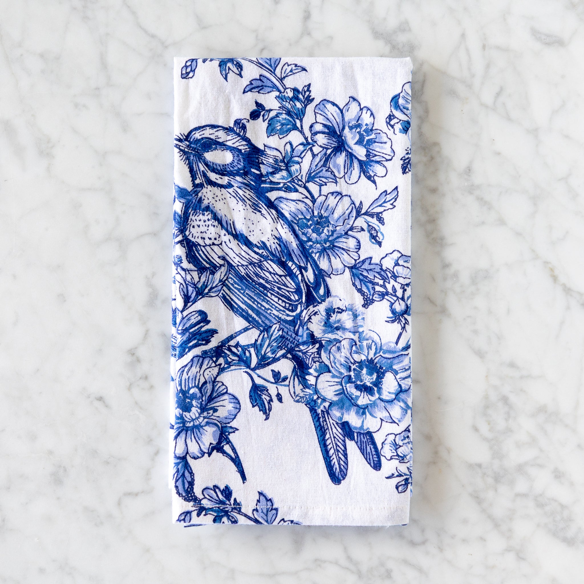 Blue Floral Printed Paper Napkins for Dinner Parties, Weddings & Home Decor - Elegant Disposable Napkins for Table Setting & Special Occasions