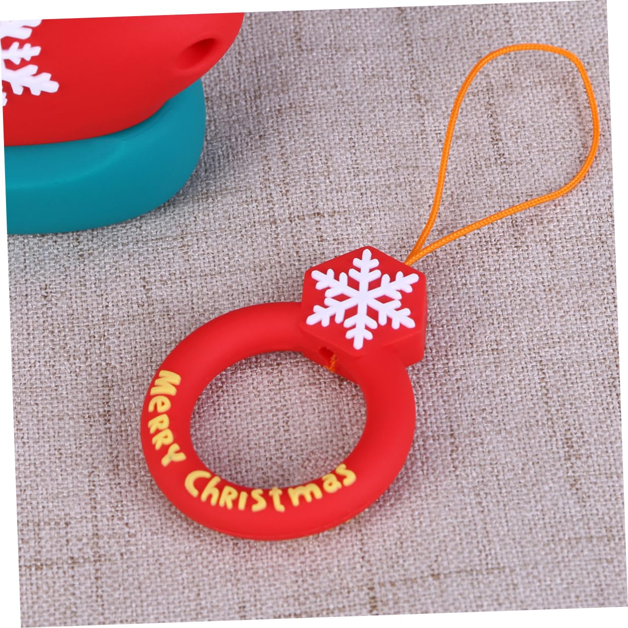 OSALADI 2 Pack Snowflake Pattern Headphone Case - Durable Earphone Protector with Ring Rope for AirPods & Wireless Earbuds - Perfect for Travel, Gym & Daily Use