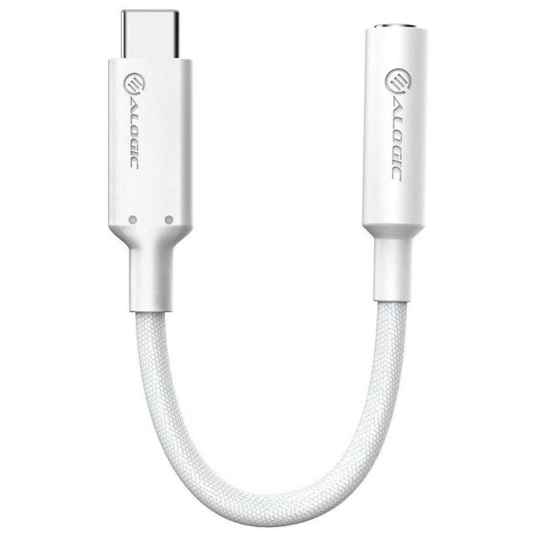 ALOGIC Elements Pro USB C to 3.5mm Audio Adapter - White | High-Quality Digital to Analog Converter for iPhone, Android, MacBook | Perfect for Music, Gaming & Headphones