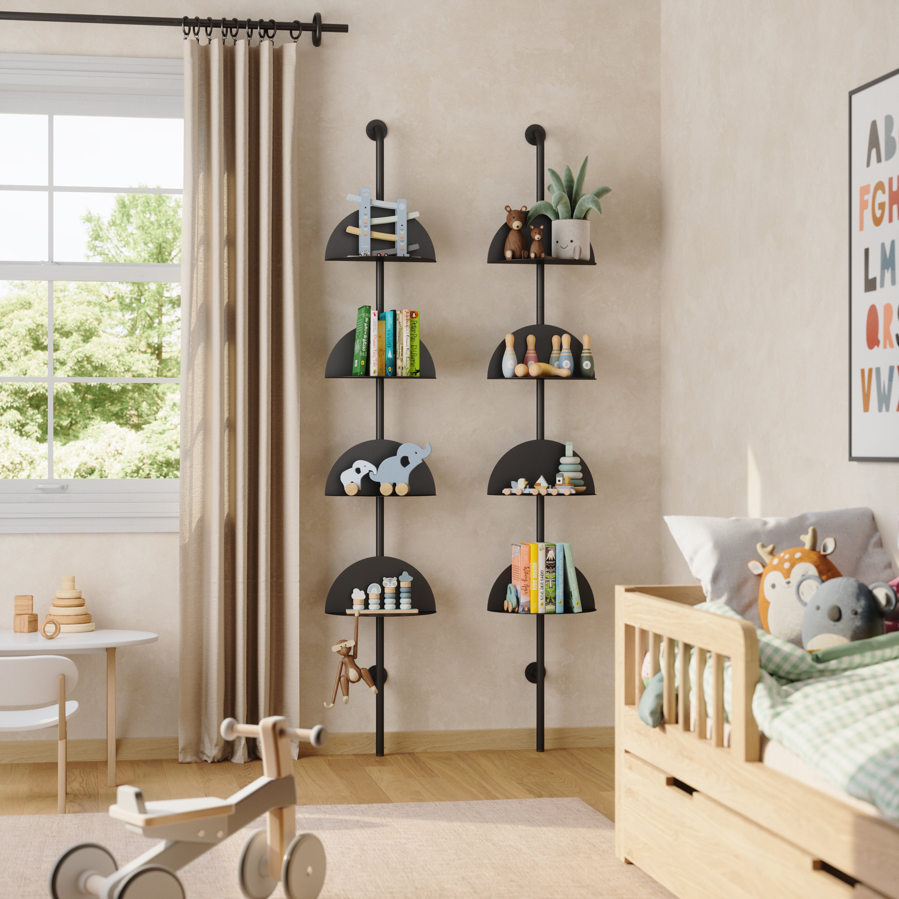 Solis Floating Shelf Set - Modern Wood Wall Shelves for Home Decor, Office & Living Room Storage - Easy to Install, Space-Saving Wall Shelving Unit (Set of 3) - Perfect for Books, Plants & Decorative Display