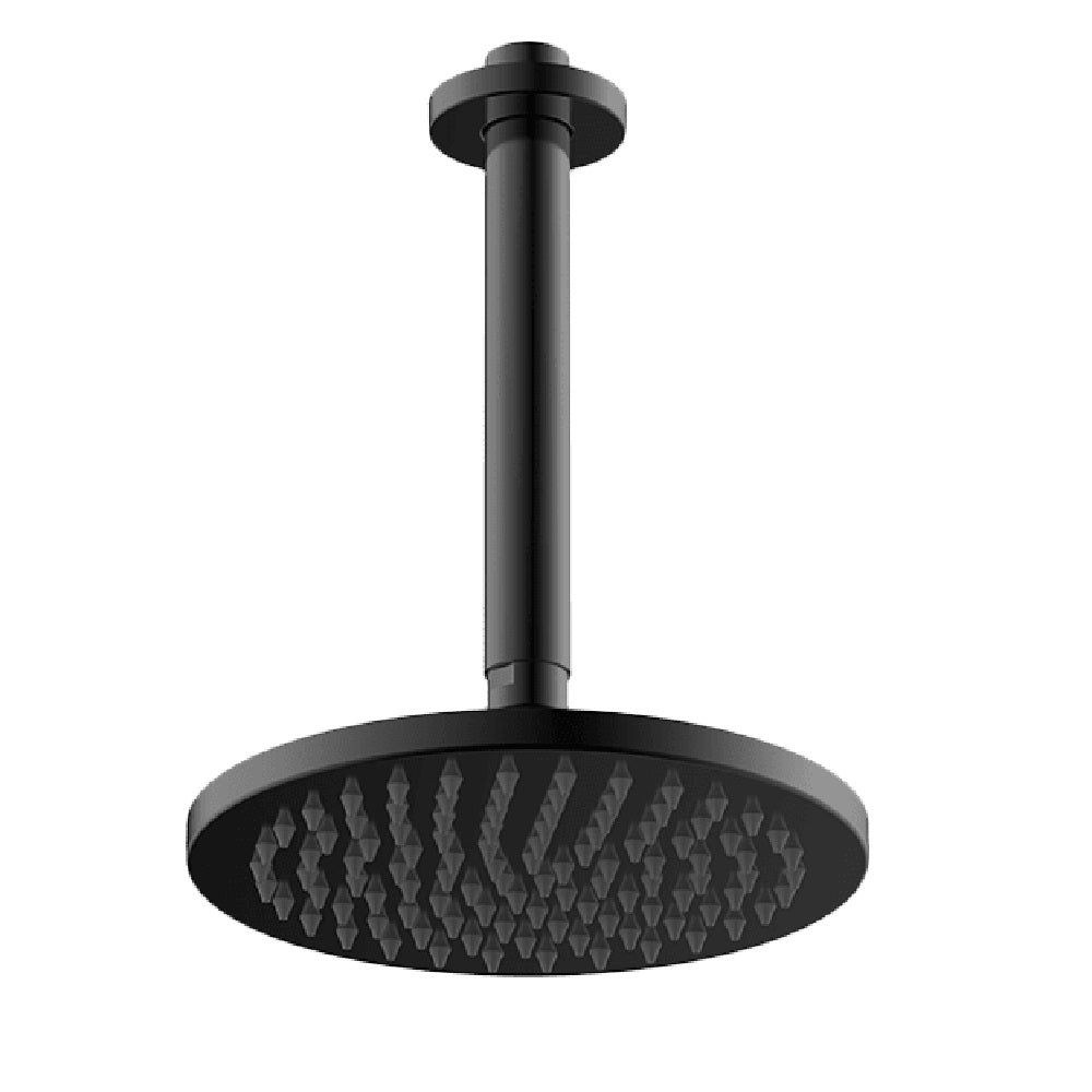 Abey Gareth Ashton Vertical Overhead Shower Head - Matte Black (1SVRO B) - Modern Rainfall Shower System for Spa-Like Bathroom Experience