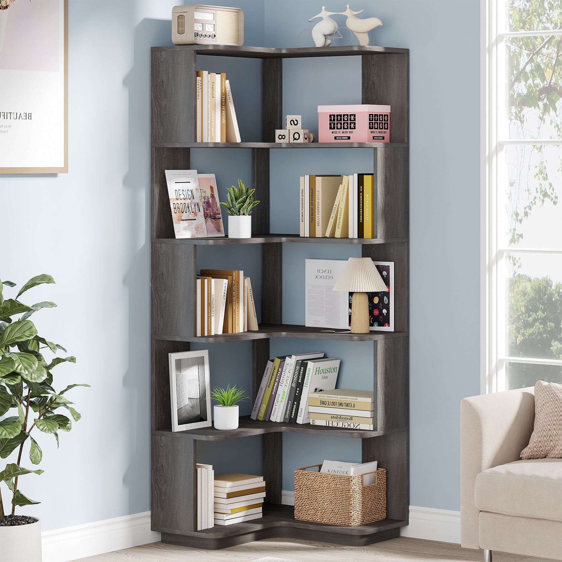 6-Tier Corner Bookshelf - 64.96