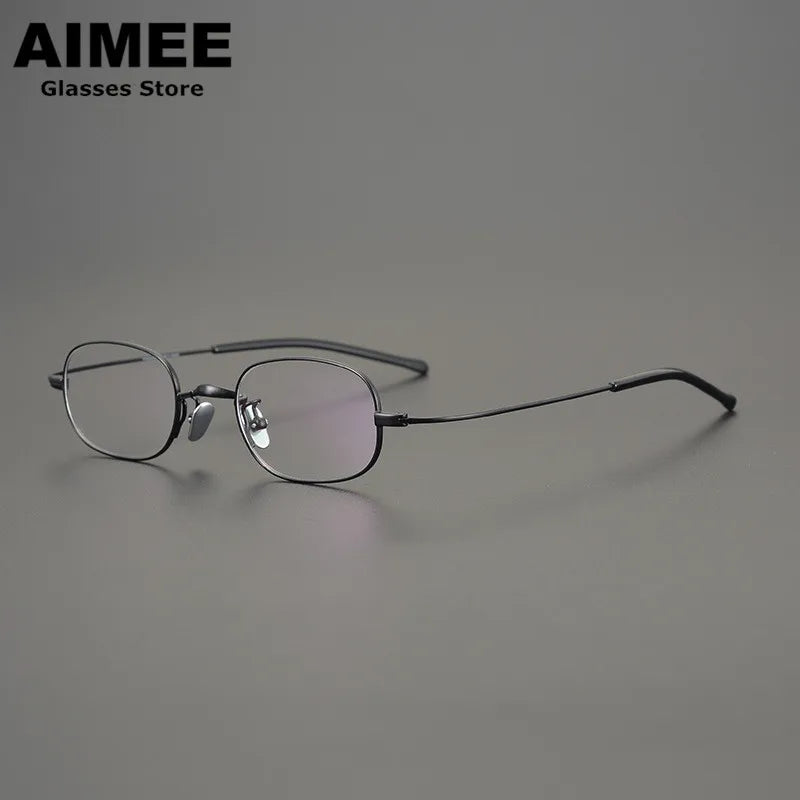 Unisex Titanium Square Oval Eyeglasses 6119 - Lightweight & Durable Full Rim Frames for Men & Women - Perfect for Work, Reading & Everyday Wear