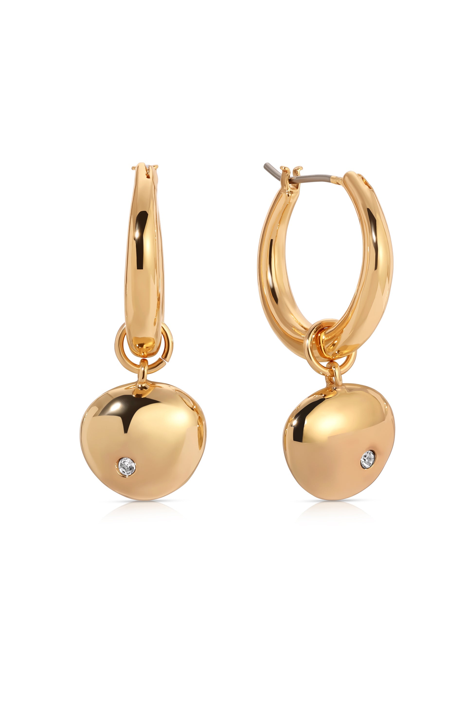 Polished Pebble Huggie Hoop Earrings for Women - Minimalist Stone Dangle Earrings for Everyday Wear | Perfect for Office, Date Night & Casual Outfits