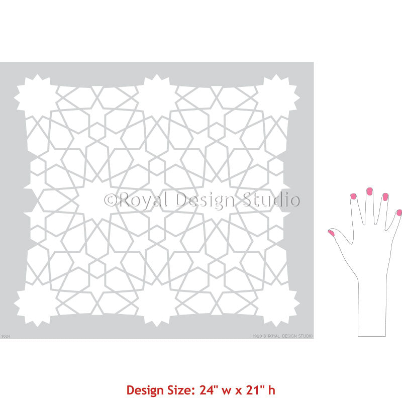 Moroccan Geometric Stencil Set for DIY Wall Art, Home Decor, and Craft Projects | Reusable Painting Template for Walls, Furniture, and Fabric