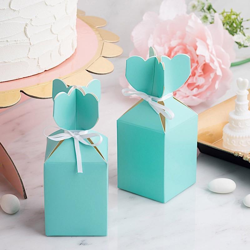 25 Elegant Wedding Favor Boxes with Satin Ribbons - Perfect for Bridal Showers, Anniversary Gifts & Party Decorations