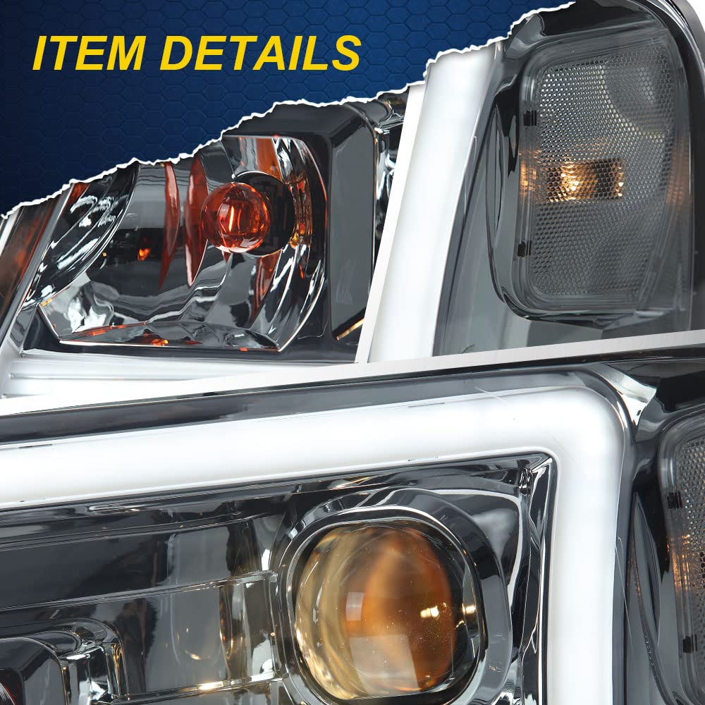 G-PLUS LED DRL Headlights for Ford F150 & Lincoln Mark Lt - Smoky Lens - Driving Lights