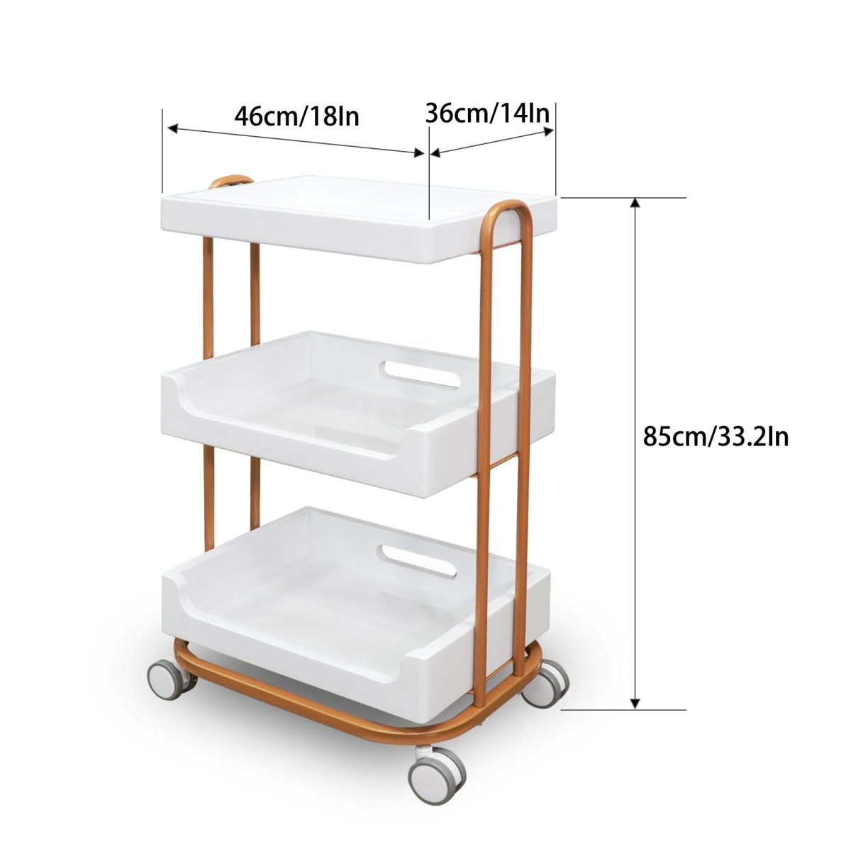 White SPA Trolley Cart with Wheels - 568 140 Mobile Beauty Station for Salon, Spa & Massage Therapy - Perfect for Facial, Nail & Hair Tools Organization