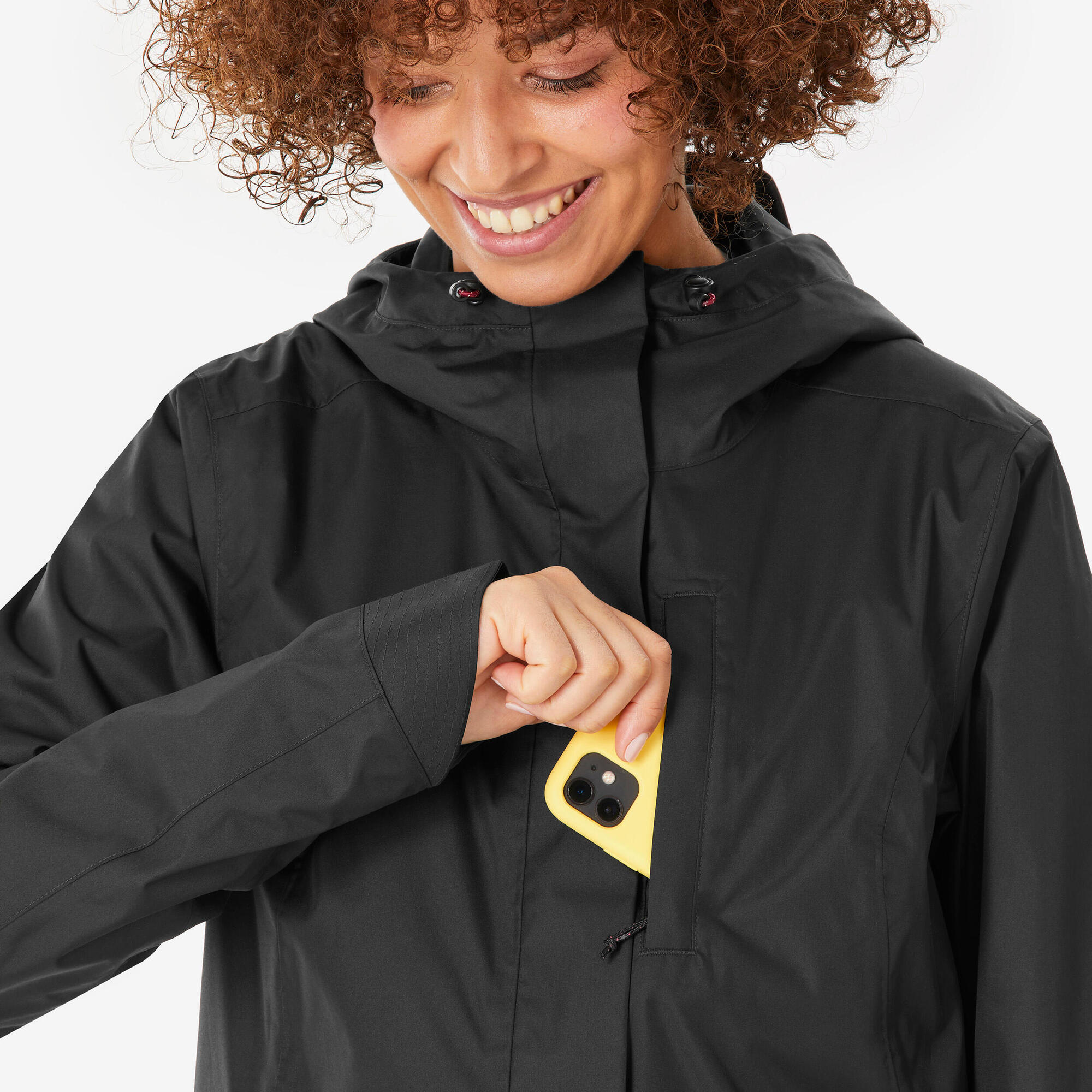 Quechua Women’s NH500 Waterproof Hiking Rain Jacket - Lightweight Windproof Outdoor Coat for Trekking, Camping & Mountain Adventures