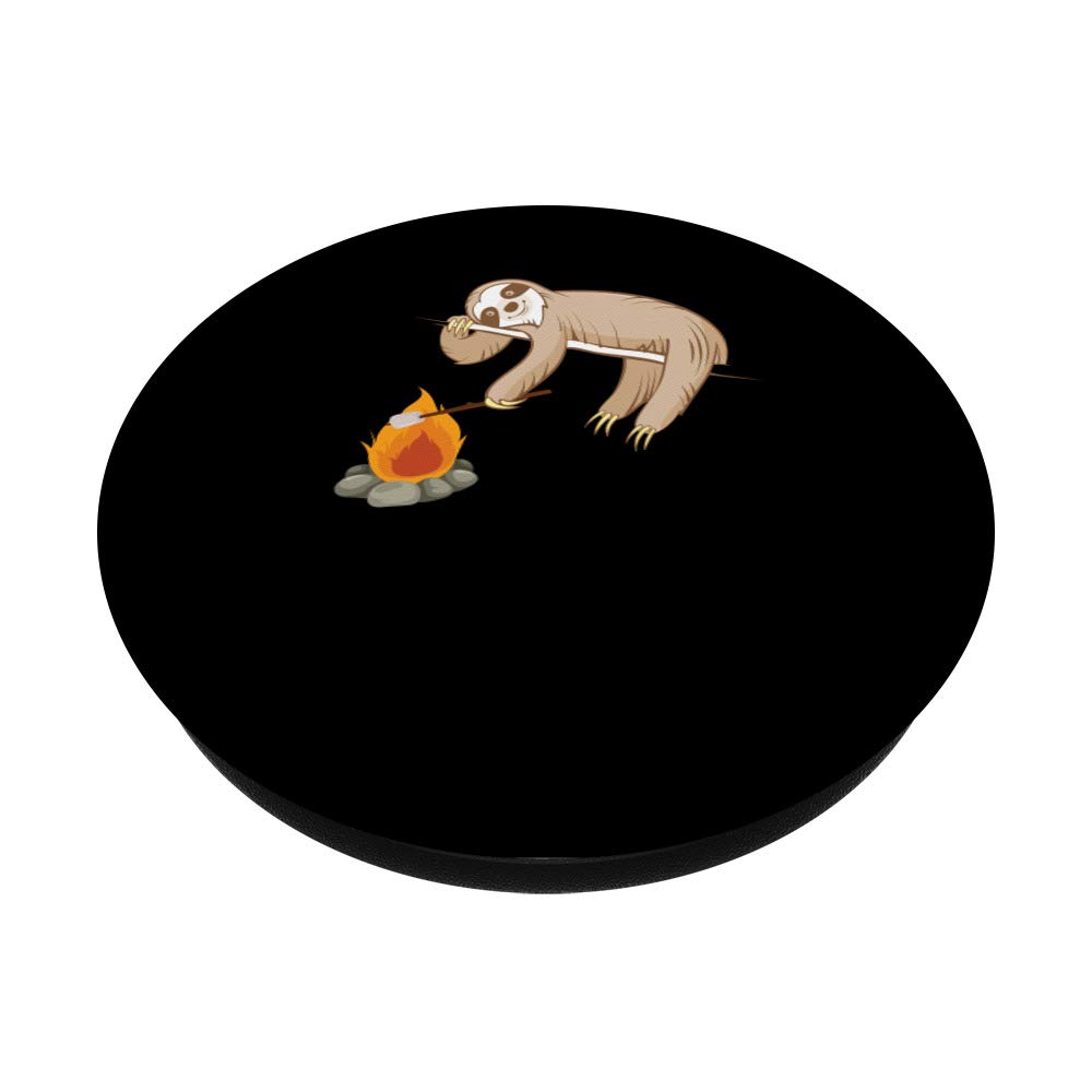 Camping Sloth PopSockets PopGrip - Swappable Phone Grip with Adorable Sloth, Campfire & Marshmallow Design for iPhone, Samsung & Tablets - Perfect for Outdoor Adventures, Travel & Daily Use