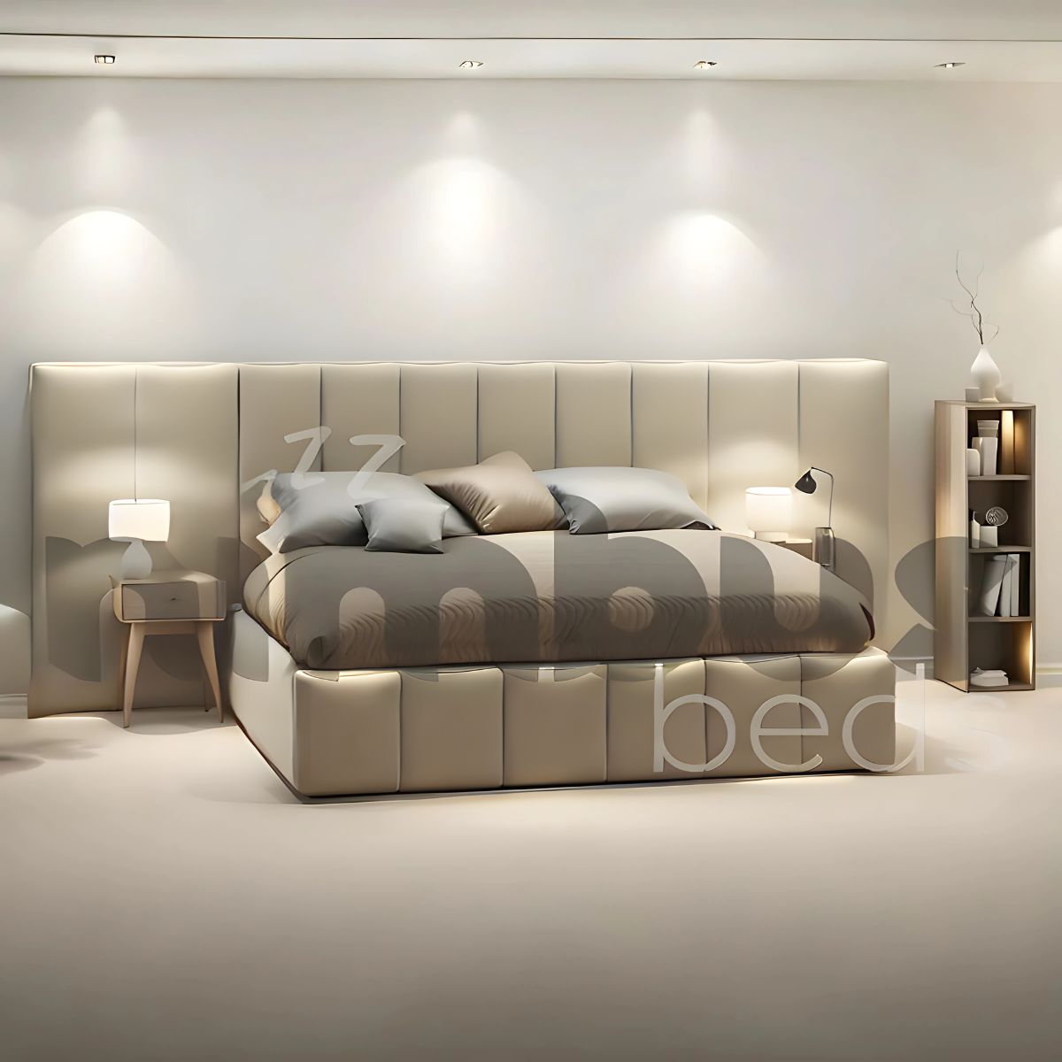 Victoria Queen Bed Frame with Upholstered Headboard - Modern Platform Bed with Wooden Slats - Sturdy & Noise-Free for Bedroom, Guest Room, or Dorm