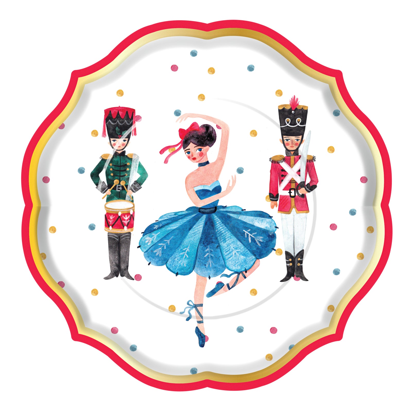 Whimsical Nutcracker Christmas Paper Dinner Plates - Set of 8 | Holiday Party, Christmas Dinner & Festive Table Decor