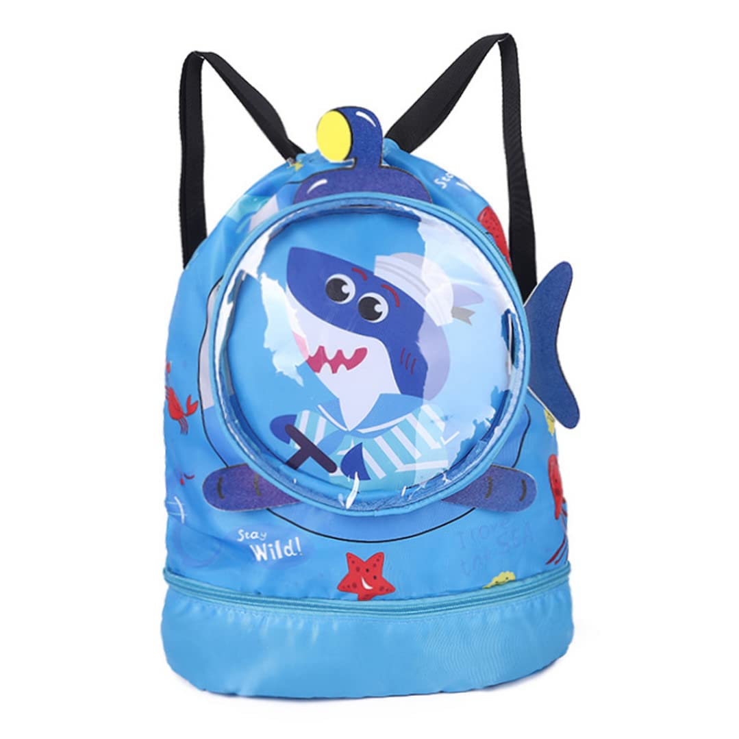 **Yililay Kids Swim Bag - Waterproof Drawstring Backpack for Beach & Pool, Double Layer Dry Wet Separation Storage - Perfect for Swimming Lessons, Travel & Outdoor Activities**