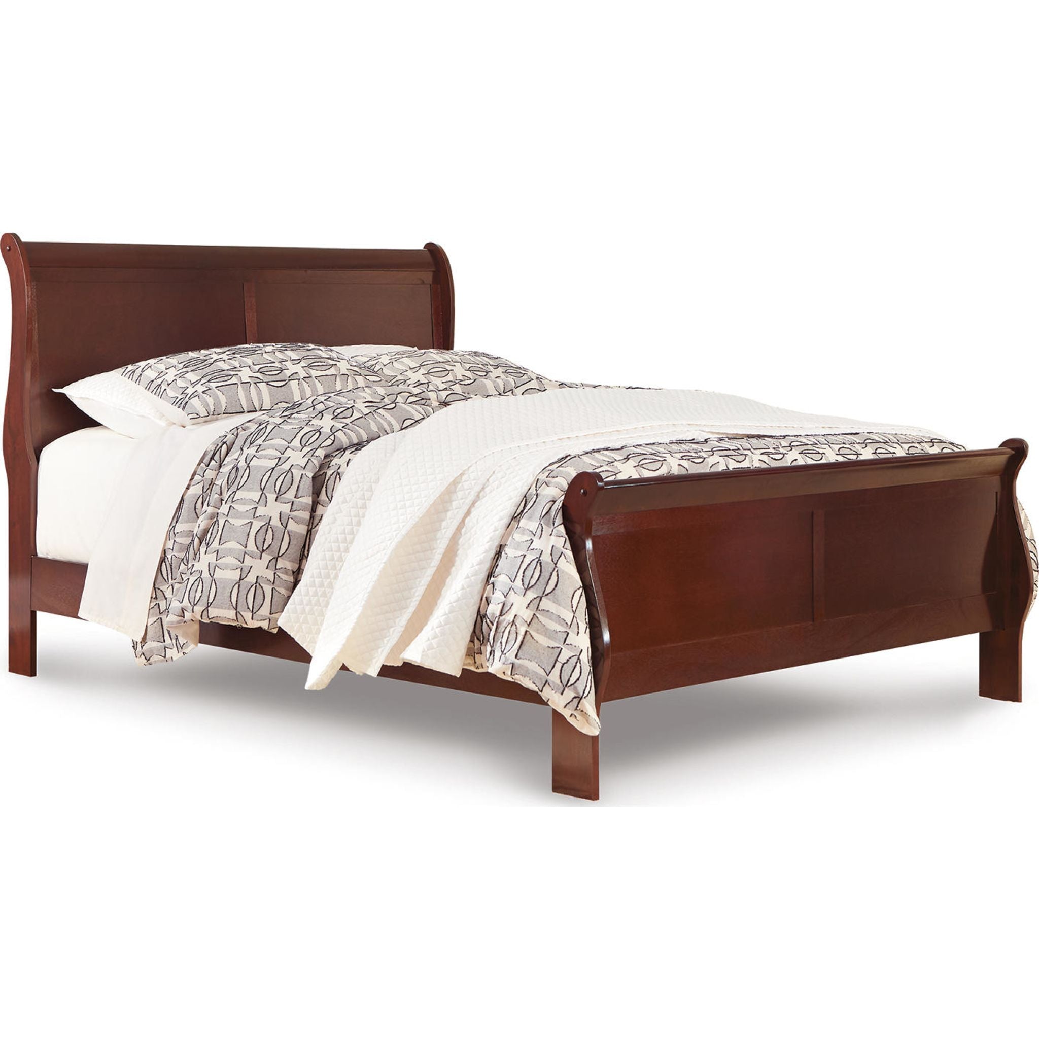 Alisdair 5-Piece Queen Sleigh Bedroom Set in Dark Brown - Complete Bed Frame, Nightstands & Dresser for Elegant Master Bedroom Decor
