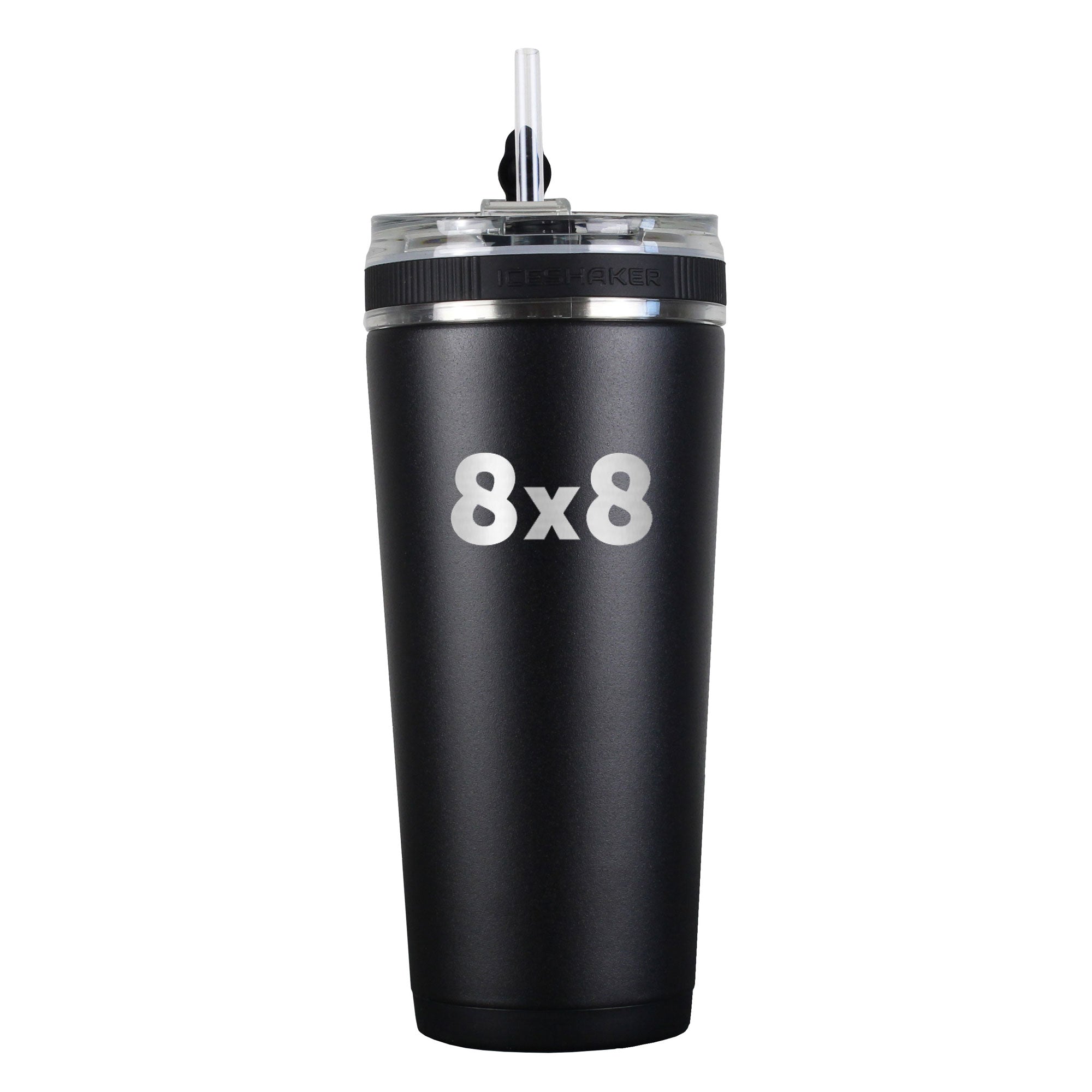 8x8 Custom 26oz Flexible Water Bottle - Leakproof & Durable for Gym, Hiking & Outdoor Activities