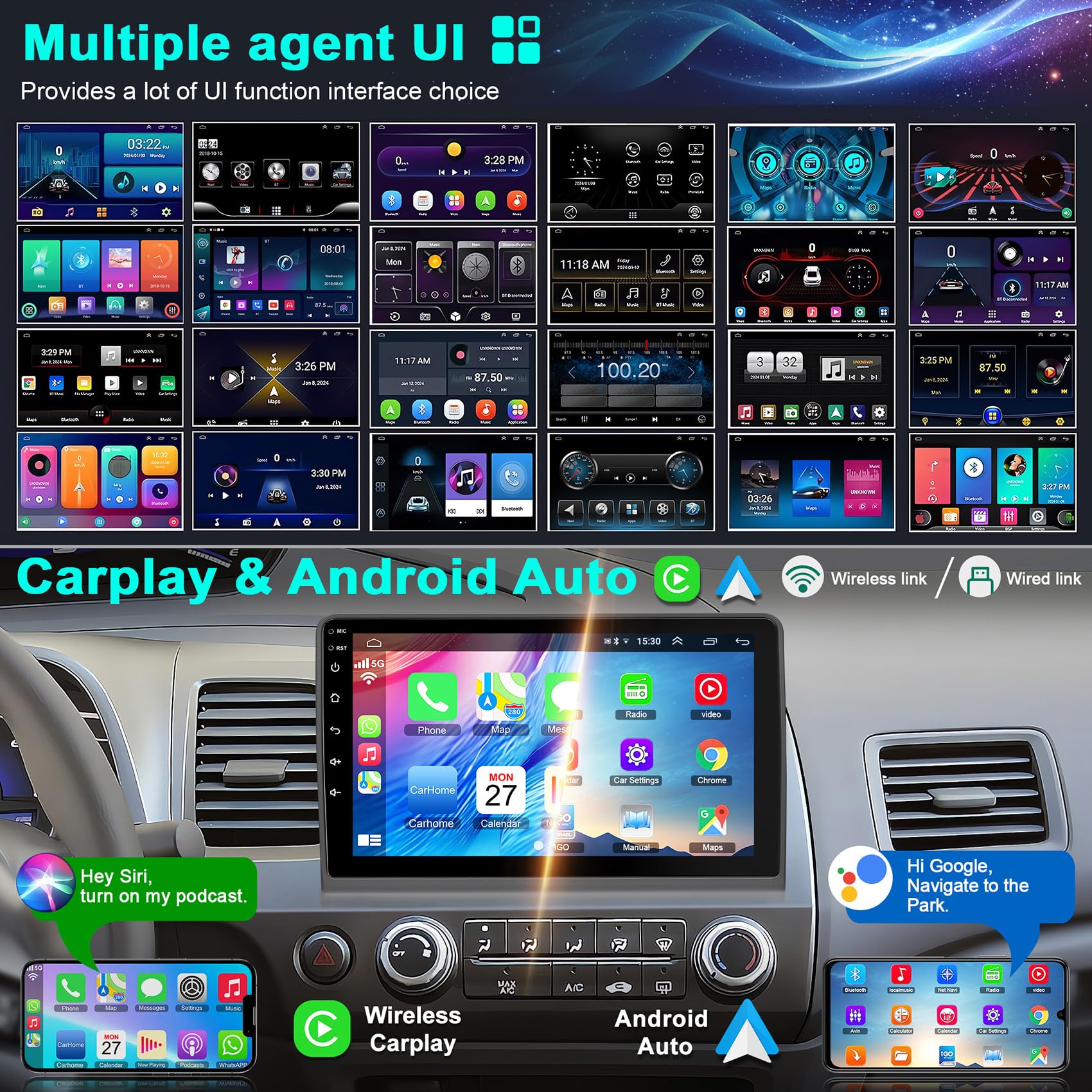10.1 Inch IPS Touch Screen Car Stereo for Honda Civic 2006-2011 - 4G+64G Android Auto & Wireless CarPlay GPS Navigation System with Bluetooth 5.2/FM/Backup Camera/WiFi/SWC/HiFi - Perfect for Commuting, Road Trips & Hands-Free Driving