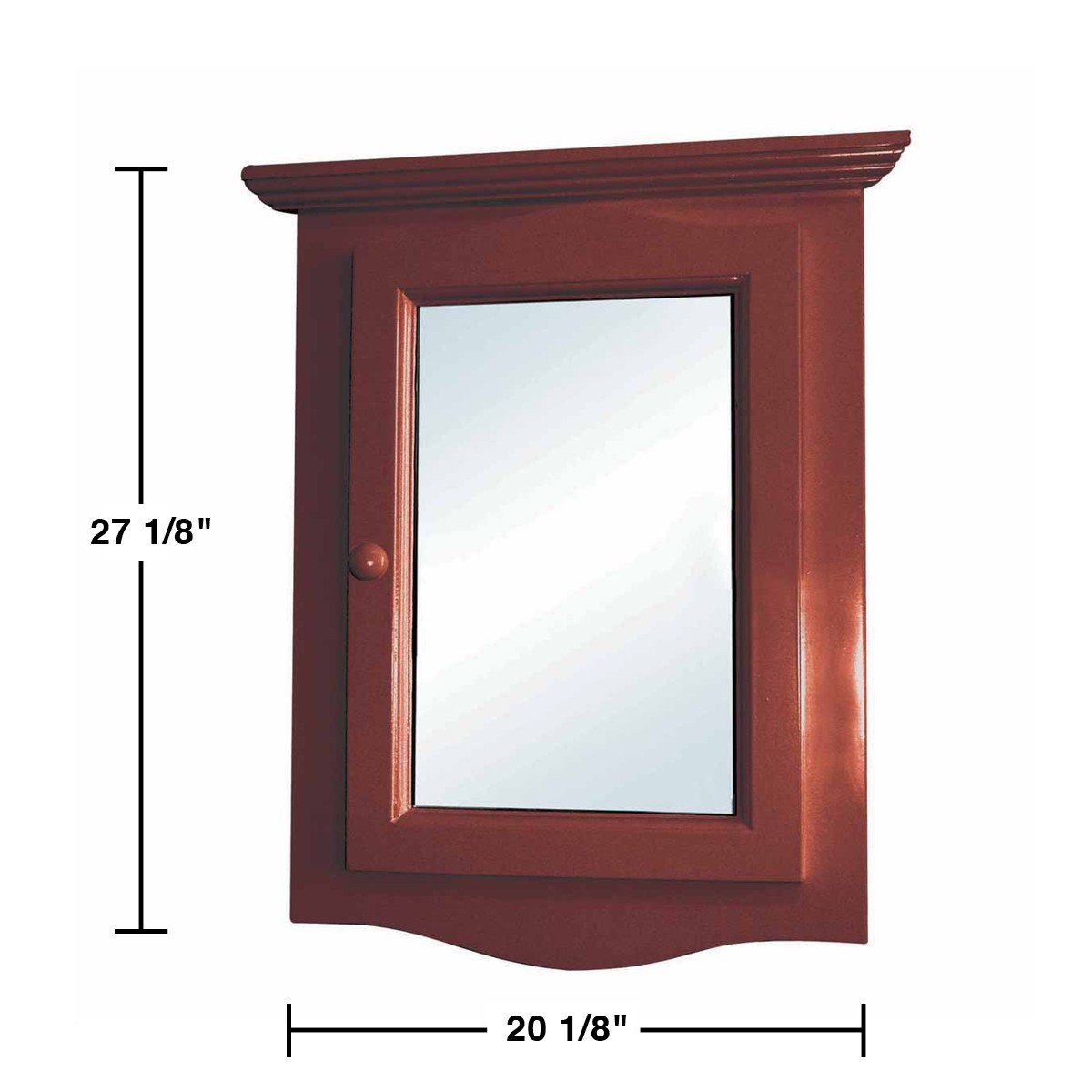 Renovators Supply Corner Medicine Cabinet with Mirror - Wall Mount Wooden Bathroom Storage Cabinet with Double Shelves & Hardware - Hanging Bathroom Organizer in Cherry Finish (Pack of 1) - Perfect for Small Bathrooms, Vanities & Space-Saving Solutions