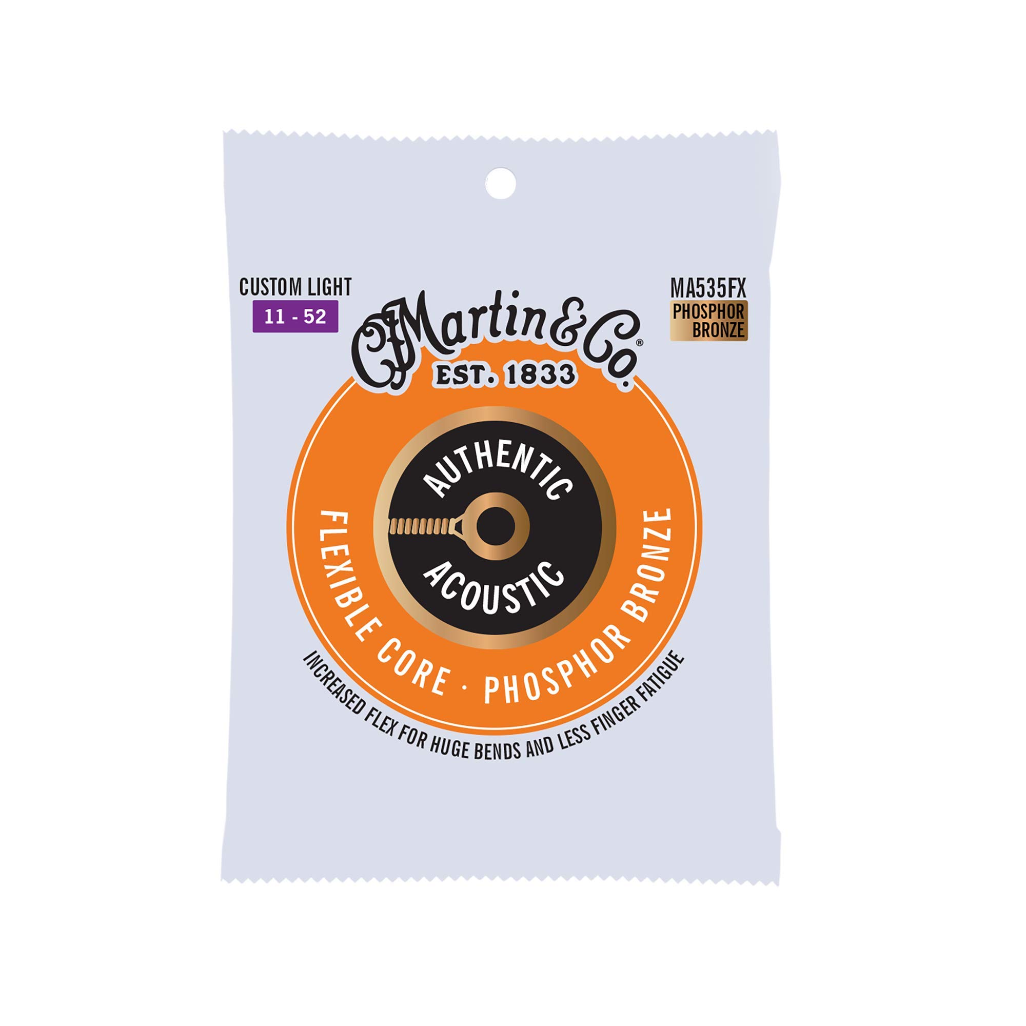 Martin M535 Phosphor Bronze Acoustic Guitar Strings - Premium Custom Light Gauge for Warm Tone & Longevity | Perfect for Folk, Country & Fingerstyle Playing