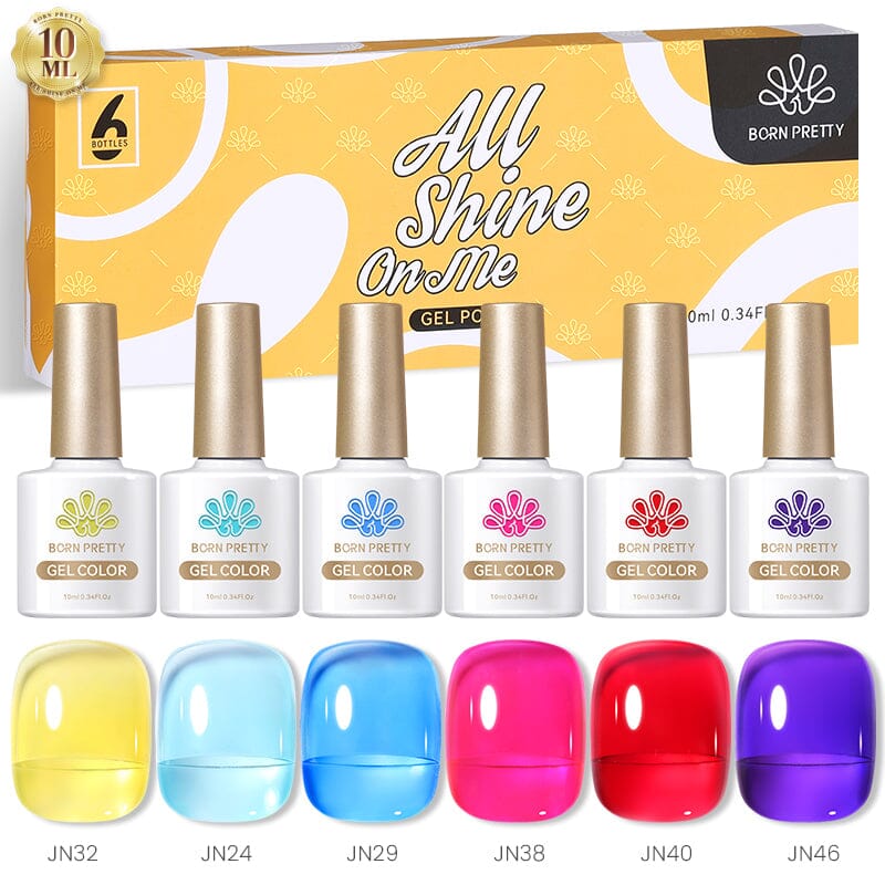 6 Colors Nude Jelly Gel Polish Set - 10ml Long Lasting Nail Polish Kit for Manicure & Pedicure at Home or Salon