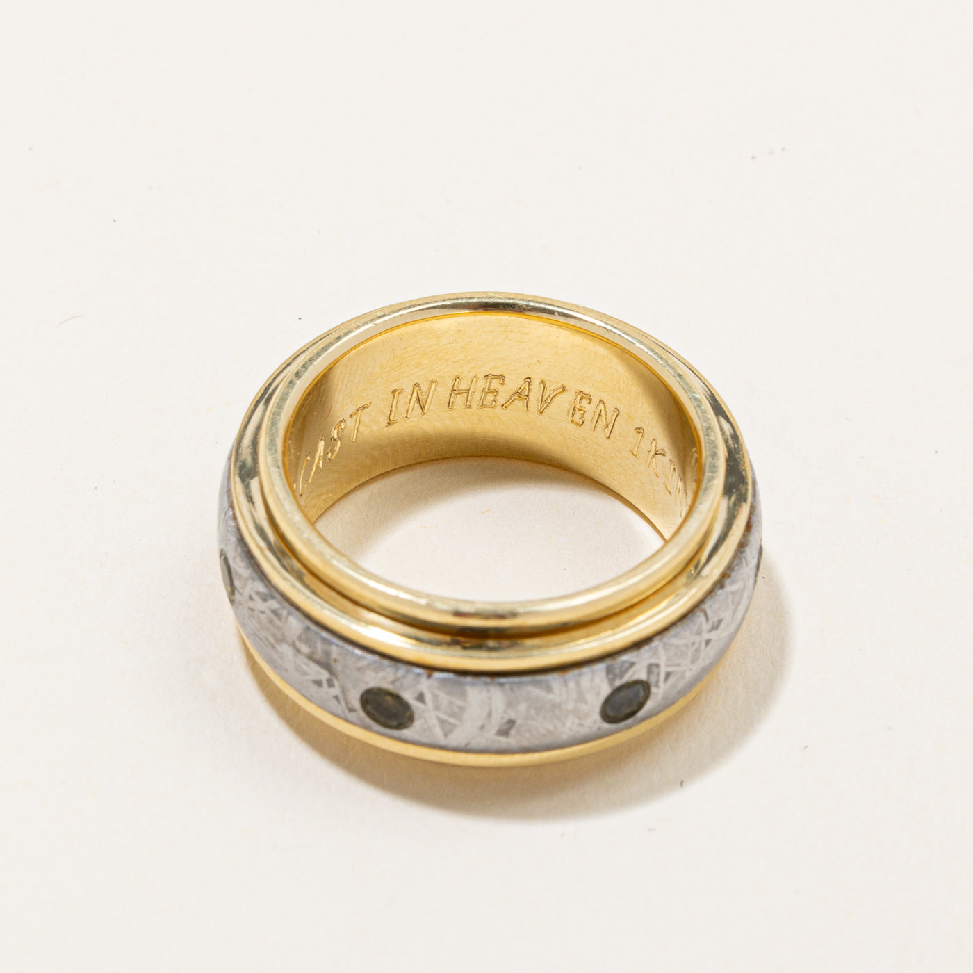 Peridot Meteorite Band Ring - 0.35 Carat Total Weight (CTW) - Size 10 - Durable Sterling Silver Jewelry for Women - Perfect for Weddings, Anniversaries & Everyday Elegance