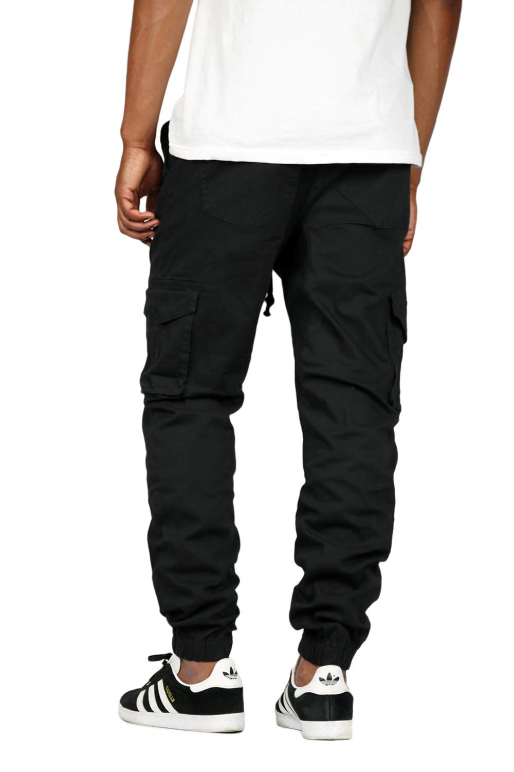 Mersenne Men's Twill Cargo Jogger Pants - Comfortable Stretch Fit Casual & Workout Pants for Outdoor Activities, Travel, and Gym