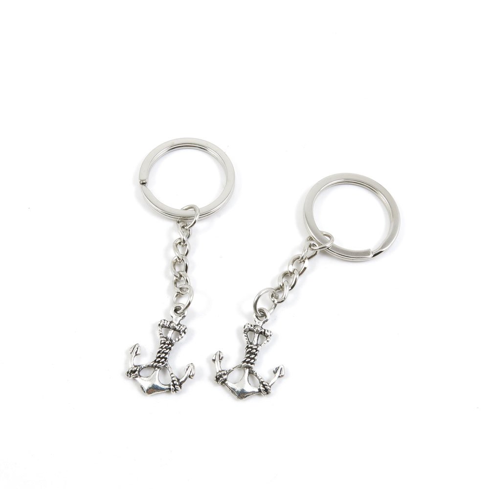 Antique Silver Tone Boat Anchor Keychain - Bulk Wholesale Key Ring Tags for Cars, Doors & Keys | Perfect for Key Organization, Gift Giving & Nautical Themed Decor