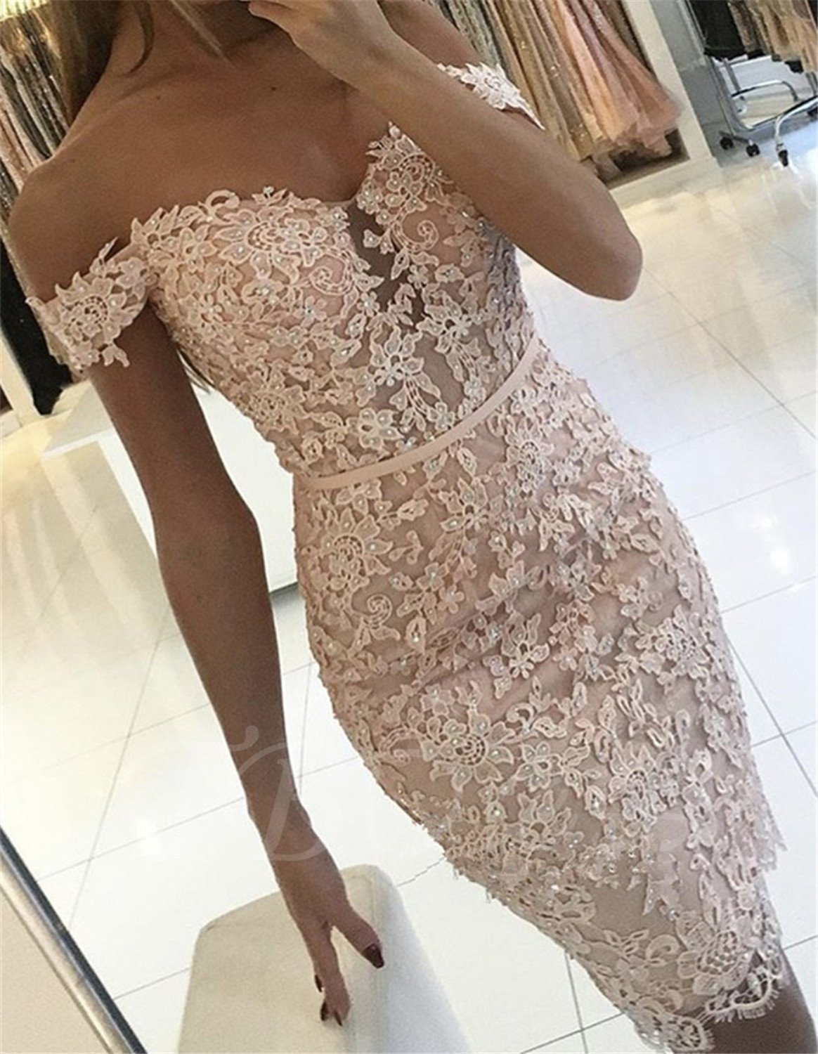 LY Women's Lace Mermaid Bridesmaid Dress - Off Shoulder Sweetheart Satin Formal Prom Evening Gown for Weddings, Parties & Special Occasions