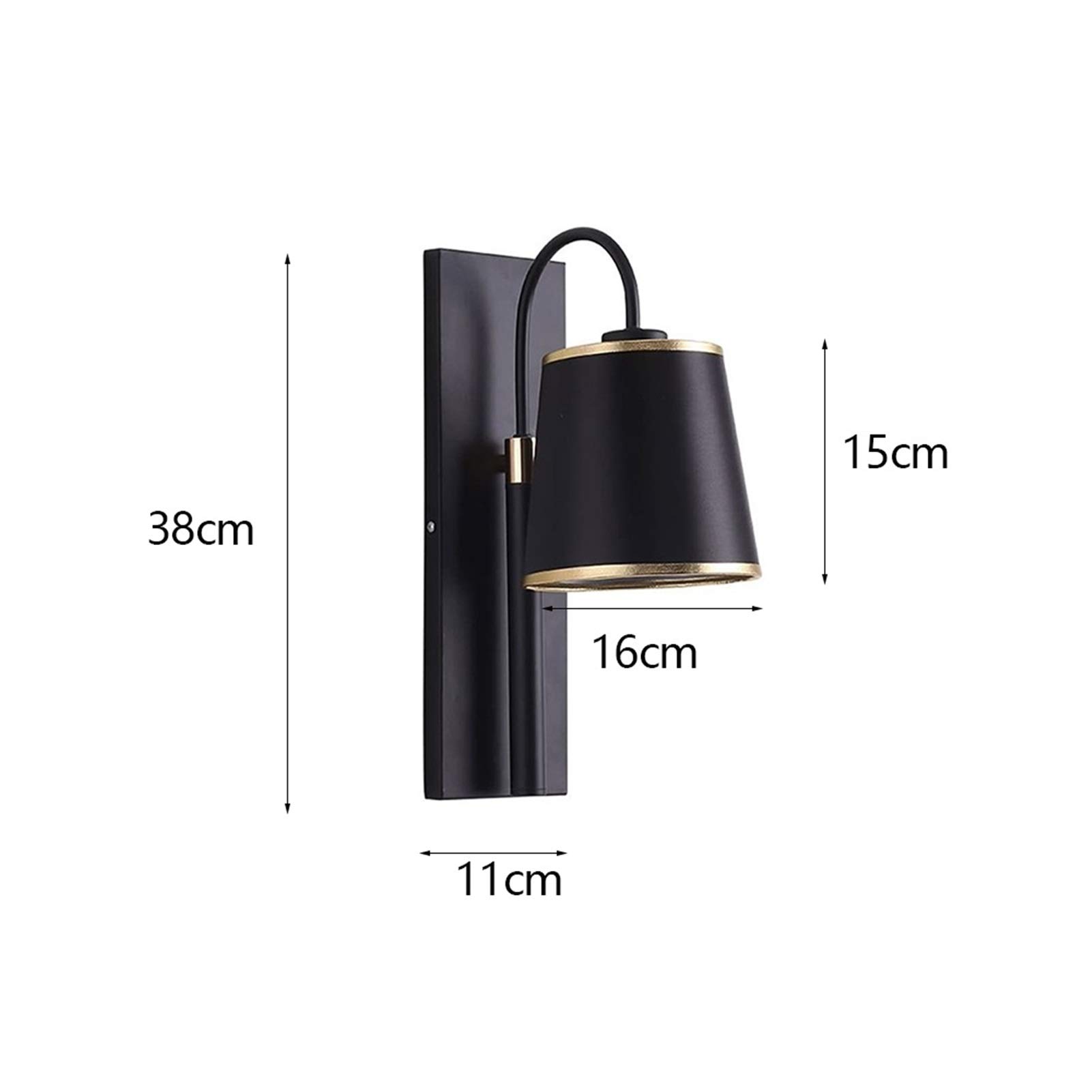 Modern Wall Mount Lamp - Single Head Indoor Lighting with Galvanized Iron Body for Living Room, Bedroom, Hotel Decor - Black Finish | Perfect for Ambient Lighting in Hallways, Corridors and Balconies