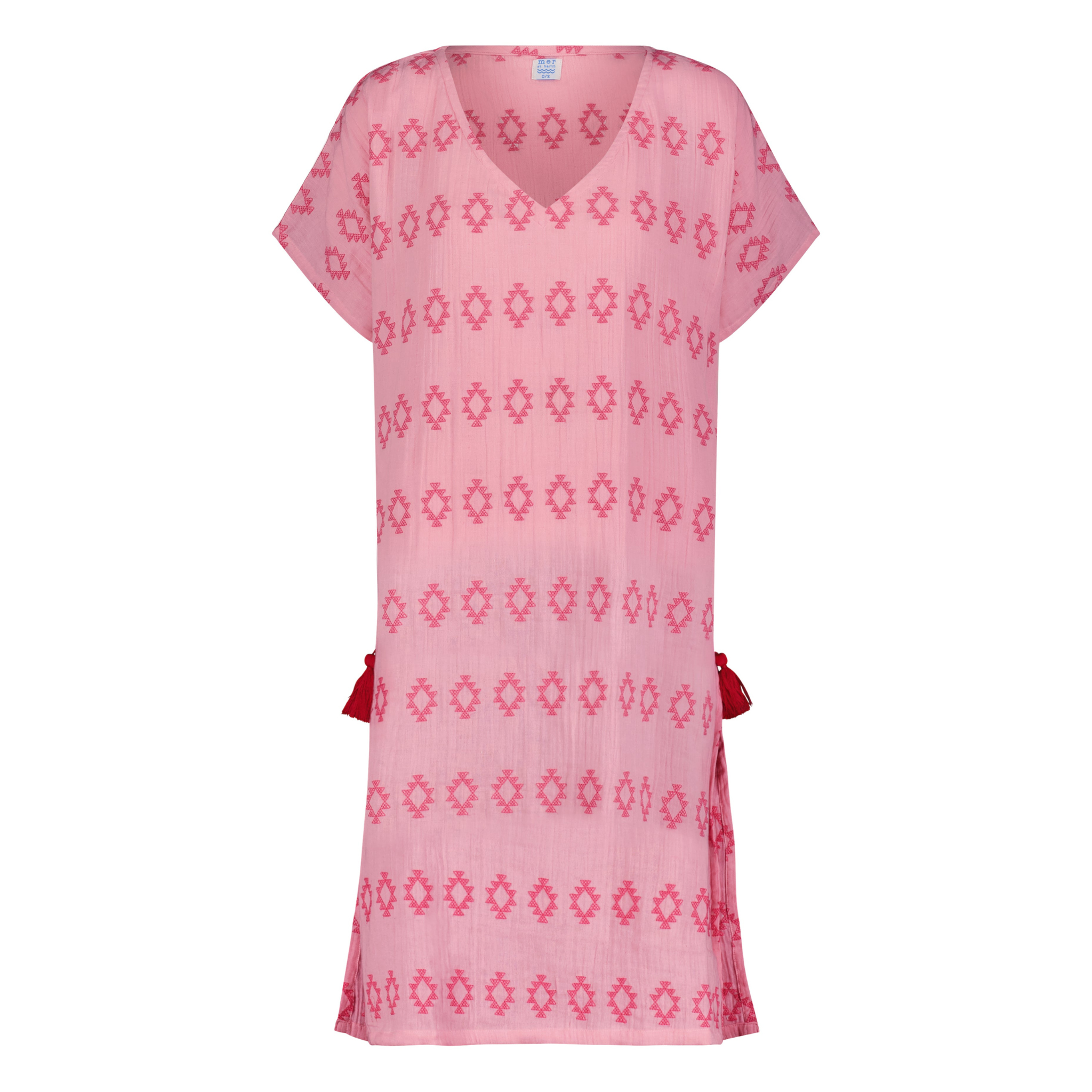 Capucine Women's Maxi Caftan Dress with Rose Embroidery - Flowy Boho Beach Cover Up for Summer Vacation & Poolside Lounging