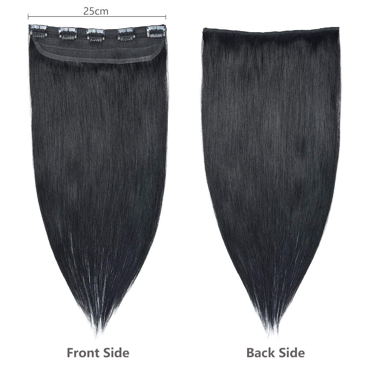 OSEN 5-Clip 22-Inch Human Hair Extensions for Women - 120g ¾ Head Straight Hair Weft - Natural Color for Instant Length & Volume - Perfect for Parties, Weddings & Daily Styling