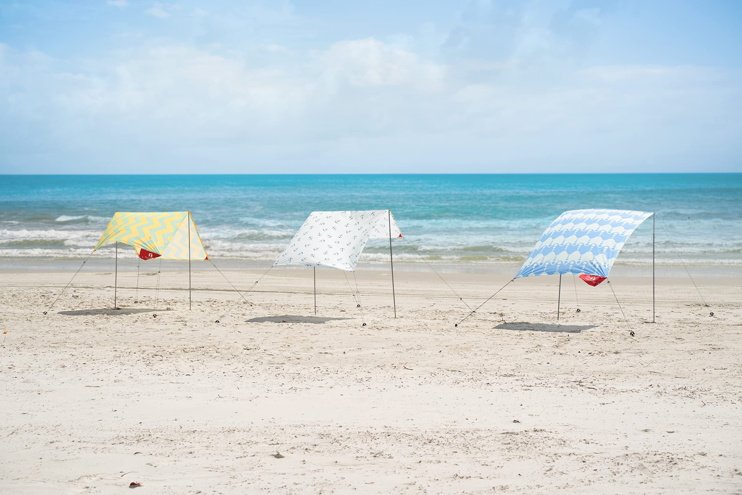 Red Suricata Beach Tent for 1-2 People - UPF50+ Sun Protection Canopy with 2 Aluminum Poles & Crossbar, 4 Durable Ground Anchors - Compact & Lightweight Portable Sun Shade for Beach, Camping, Picnics & Outdoor Adventures