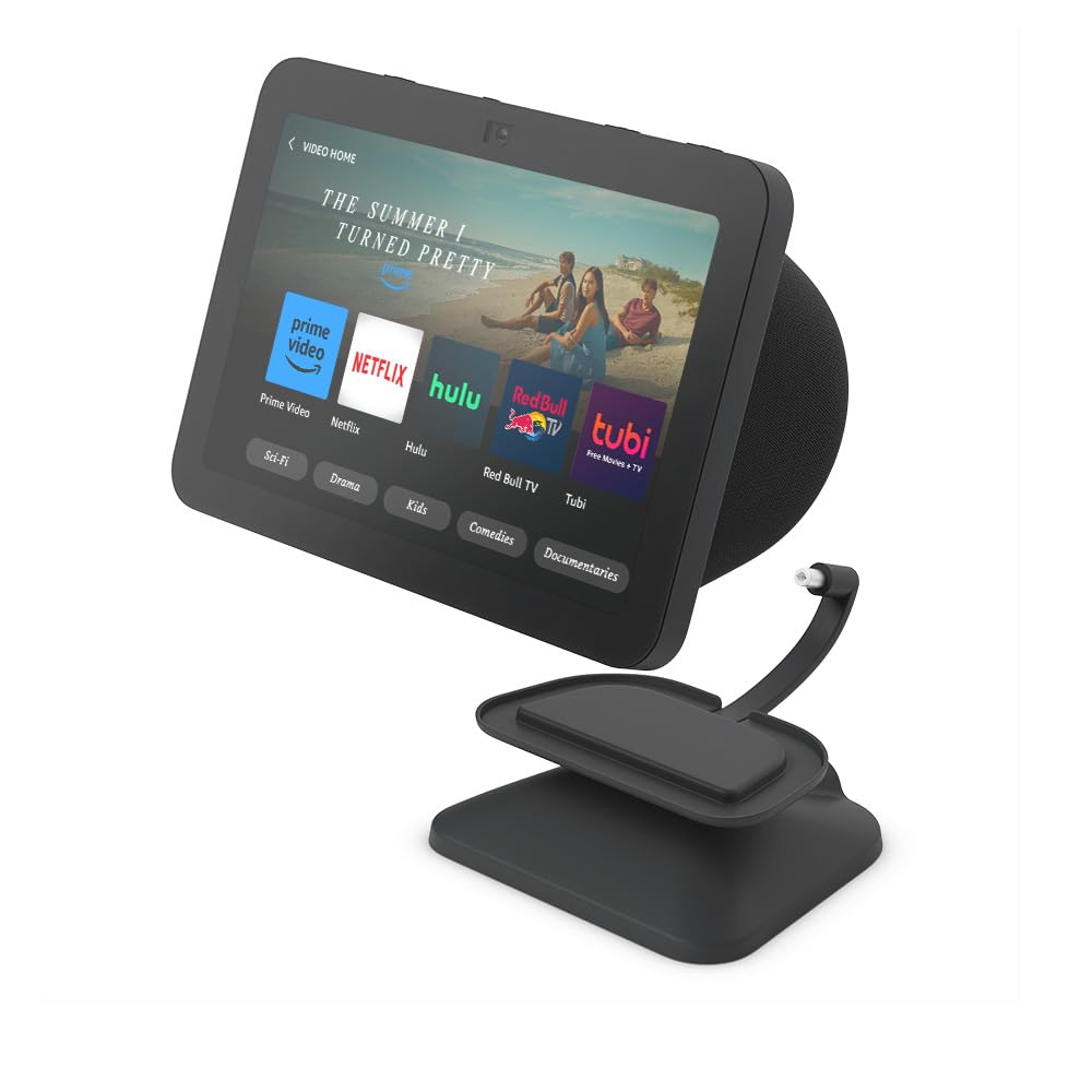 Echo Show 8 (3rd Gen, 2023) Smart Display with Adjustable Stand & USB-C Charging - Charcoal | Hands-Free Video Calls, Smart Home Control, and Entertainment Hub