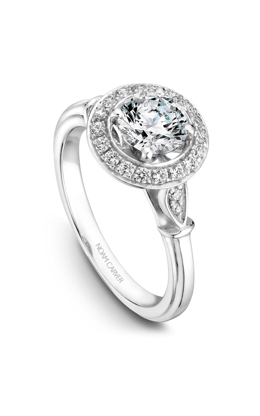 Noam Carver Bridal Engagement Ring B074 01A - Elegant 14K White Gold Diamond Ring for Women, Perfect for Proposals, Anniversaries & Romantic Occasions