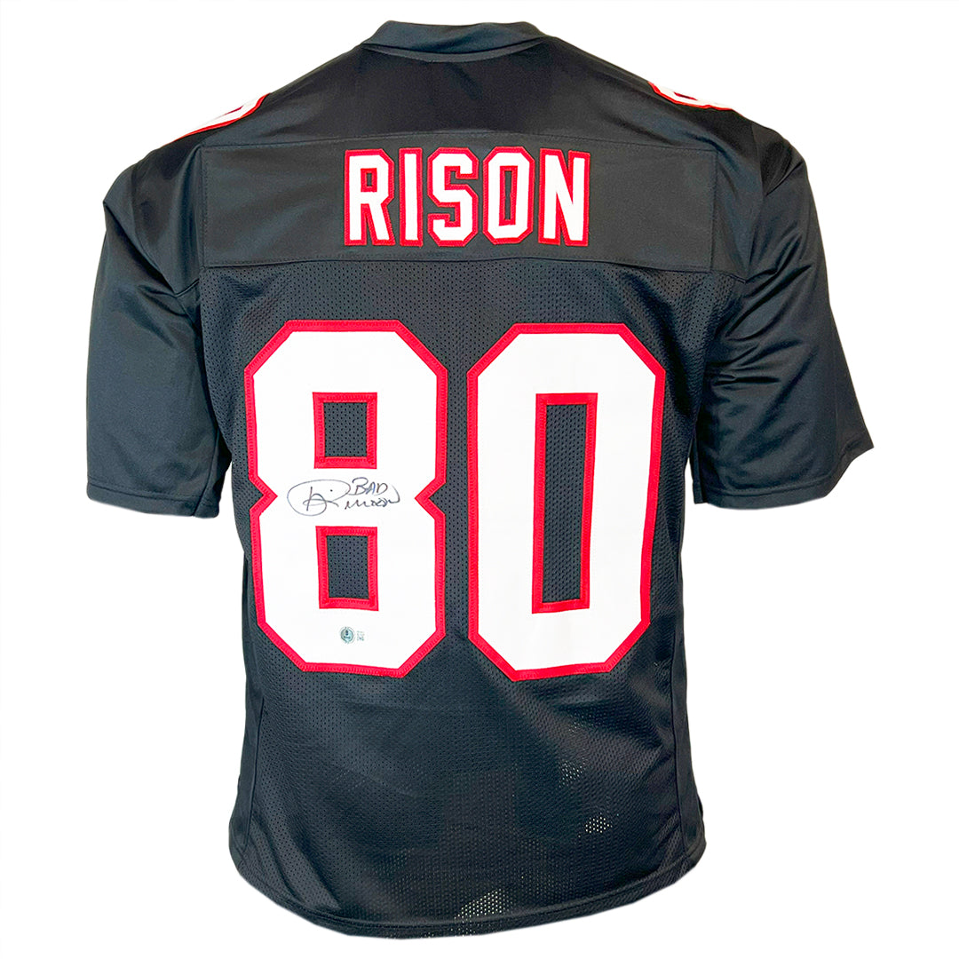 Authentic Andre Rison Signed Atlanta Falcons Black Football Jersey with 