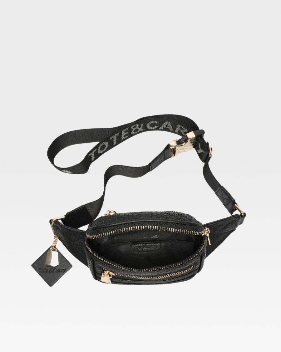 Apollo 1 Mini Fanny Pack Waist Bag in Black - Hands-Free Crossbody Bum Bag for Running, Travel & Outdoor Activities