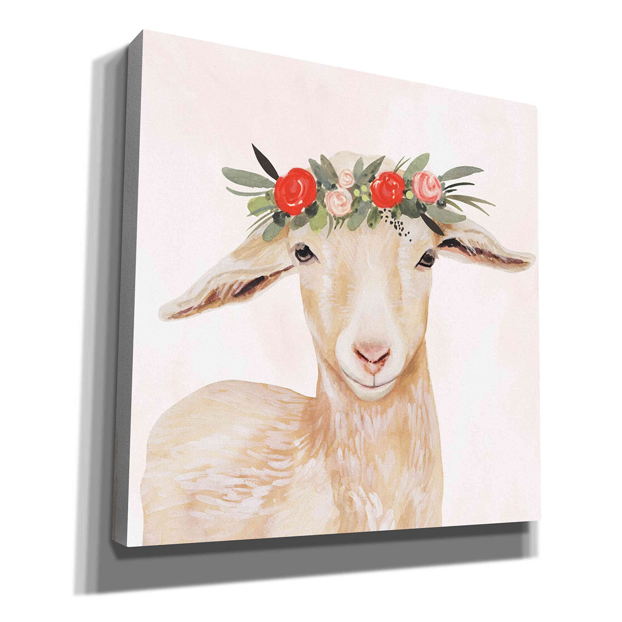 Epic Graffiti 'Garden Goat I' by Victoria Borges - 37x37 Inch Modern Canvas Wall Art for Living Room, Bedroom & Office Decor