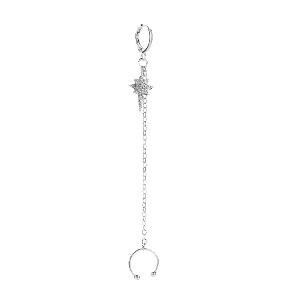 Elegant Wedding Drop Earrings for Women - Sparkling Starlight Tassel Dangle Jewelry | Perfect Bridal Gift, Party Accessories & Evening Wear Hoop Earrings