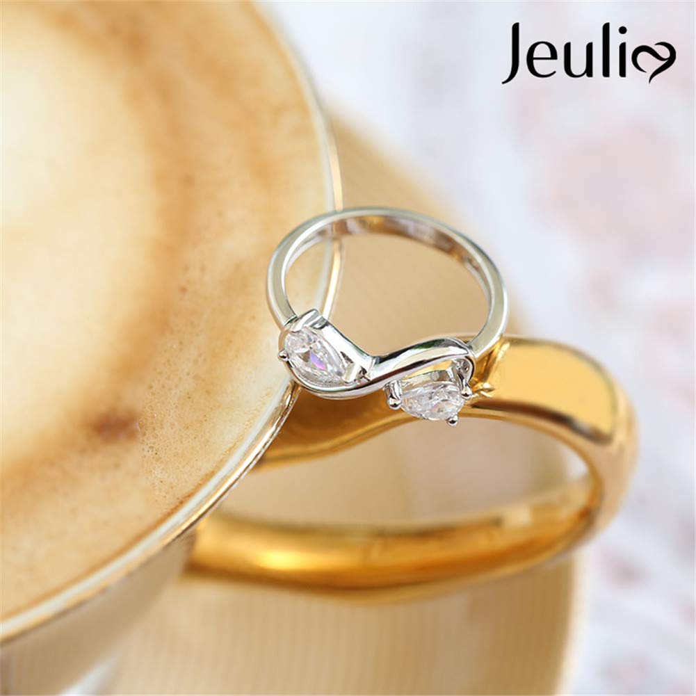 1.2 Carat CZ Infinity Ring for Women - 925 Sterling Silver Two Stone Engagement Ring, Anniversary & Promise Jewelry Gift for Her - Perfect for Weddings, Proposals & Romantic Occasions