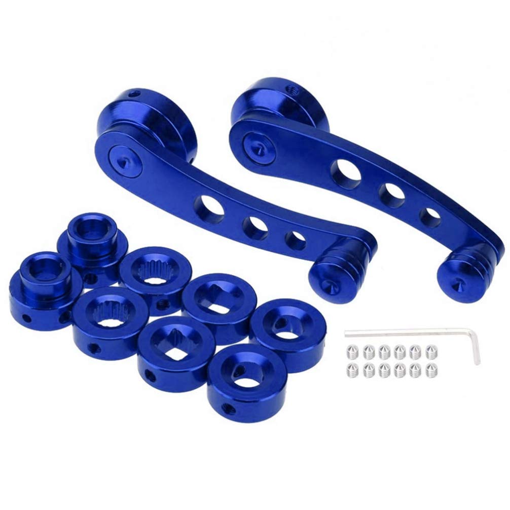 Universal Aluminum Car Window Crank Handle Kit - Hand Crank Opener for RV, Truck & Auto Door Windows - Durable Blue Winders & Accessories for Smooth Operation